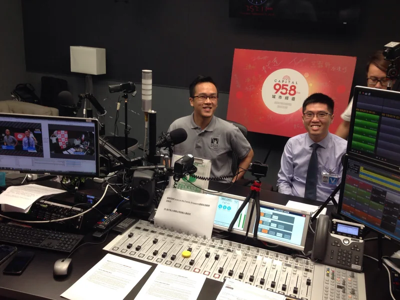 Lawrence Chai at a Capital 958 radio interview